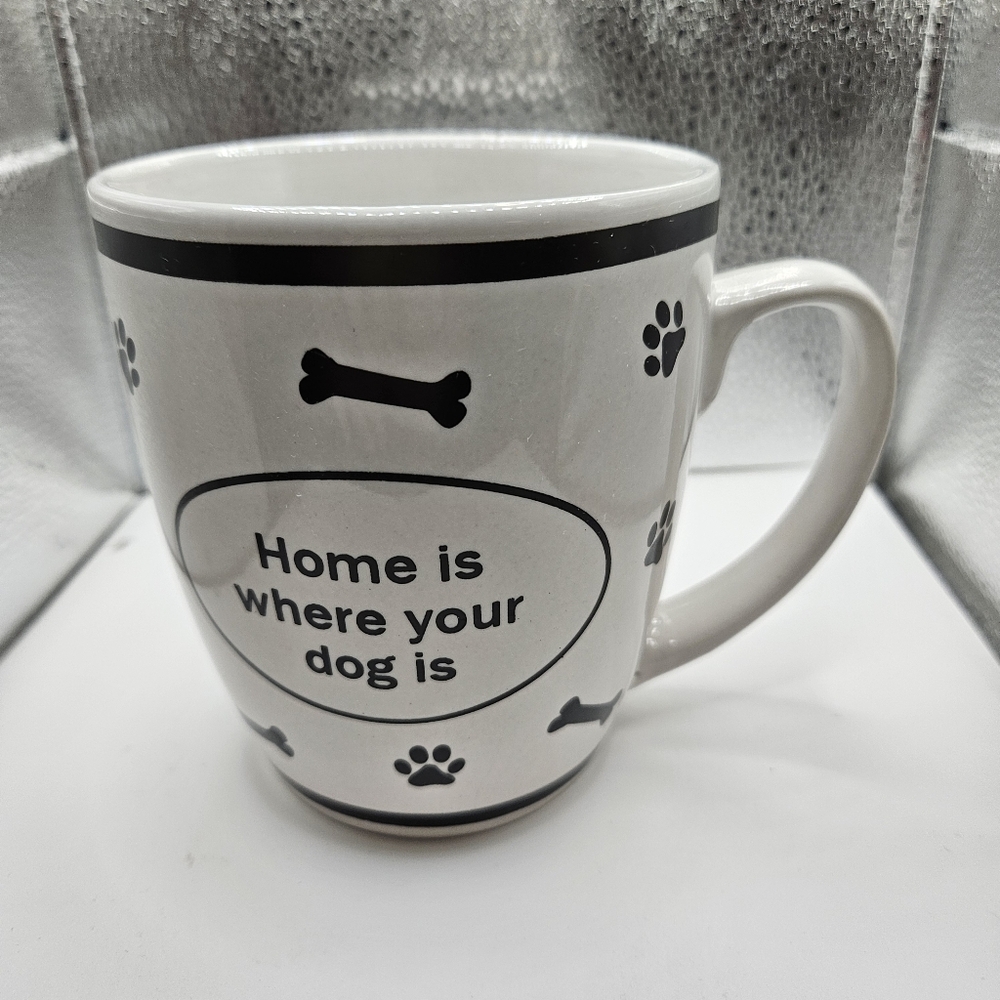 Dog Lover Great Gatherings White Mug with Black Accents